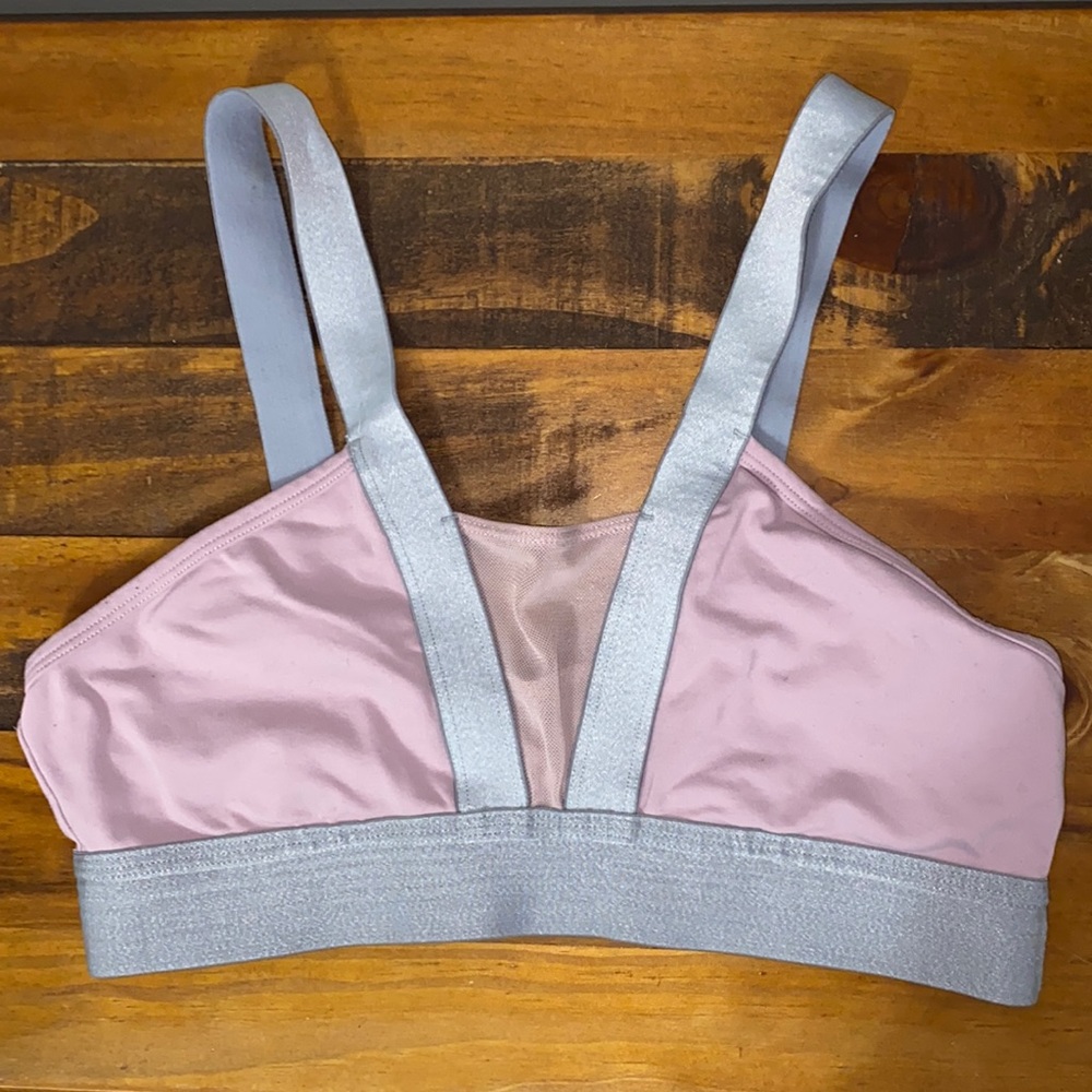 Aerie Starppy Unique Sports Bra Silver Purple Small